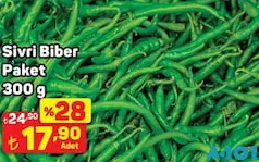 SİVRİ BİBER PAKET 300 G fiyat ve kampanya bilgisi